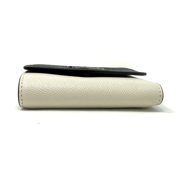 Coach Small Trifold Wallet	Chalk White Black Multi Leather CF446 - Picture 6 of 9
